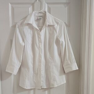 Corso Como White Button-Front Dress Shirt Blouse